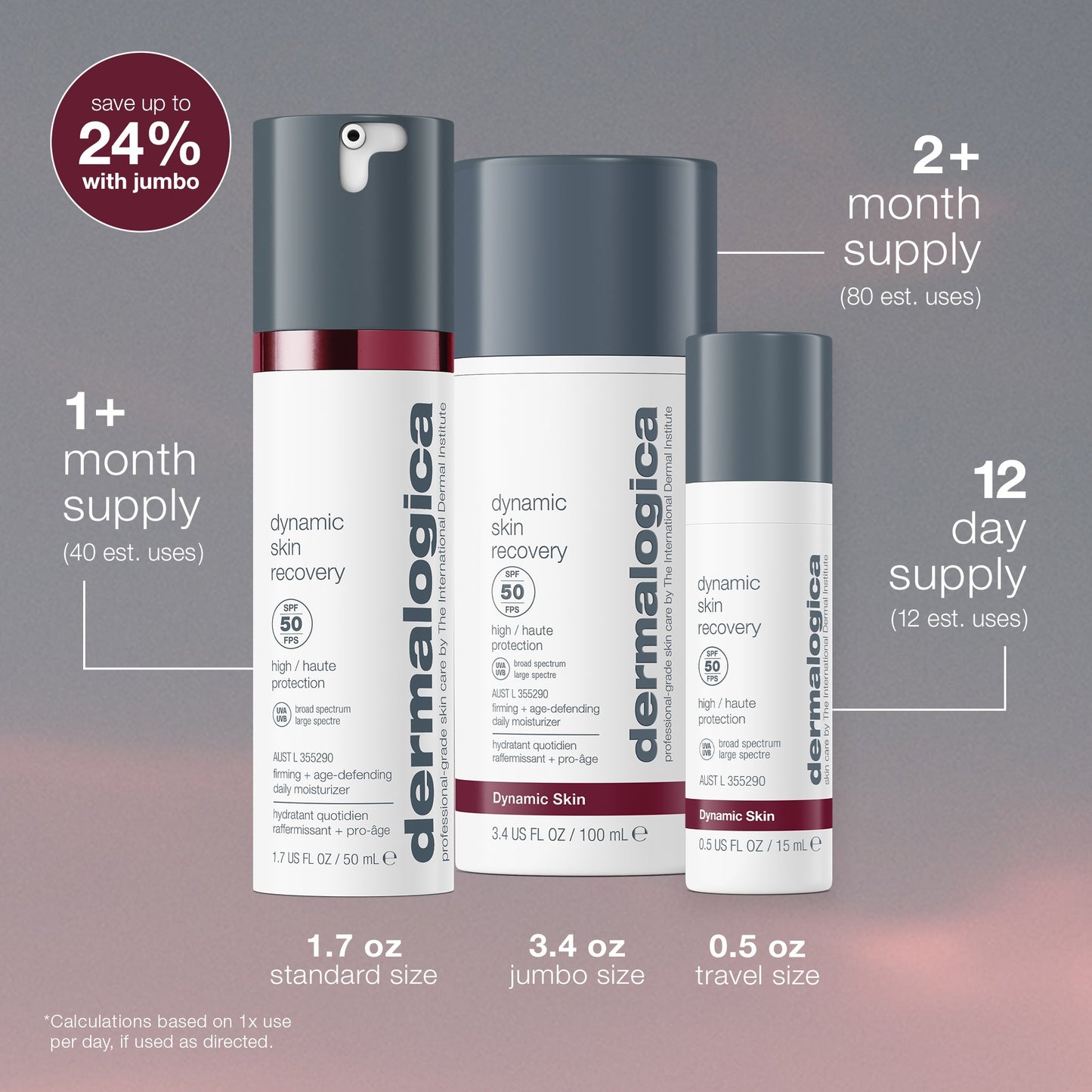 dynamic skin recovery spf50 number of uses