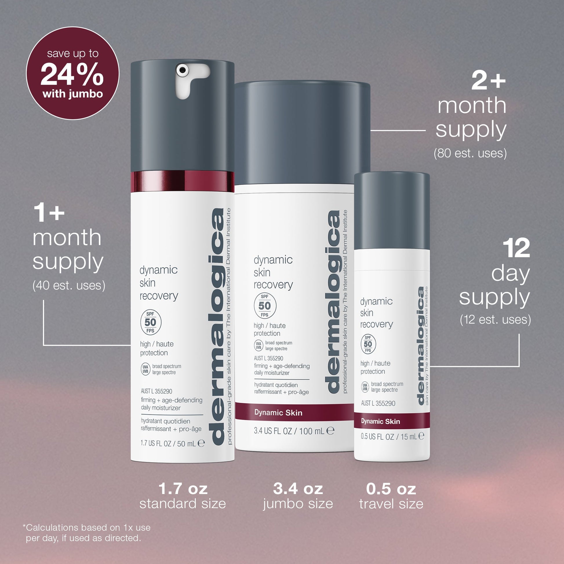 dynamic skin recovery spf50 number of uses