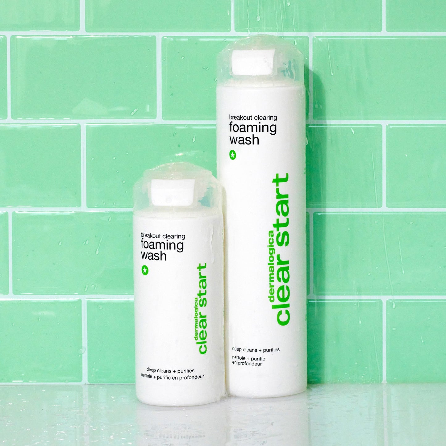 bottles of breakout clearing foaming wash