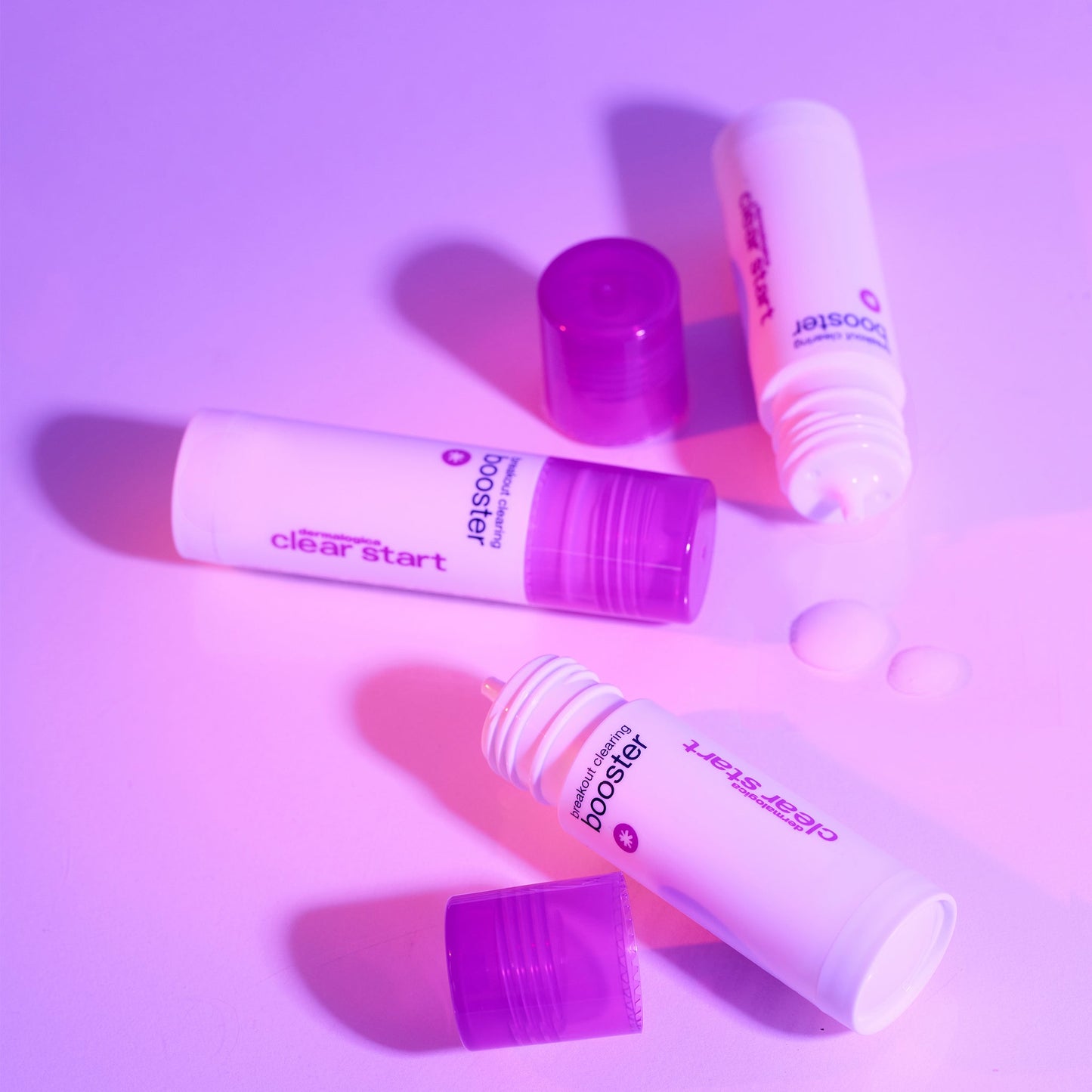 Breakout Clearing Booster bottles with swatches