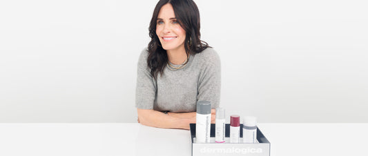 courteney cox with dermalogica products