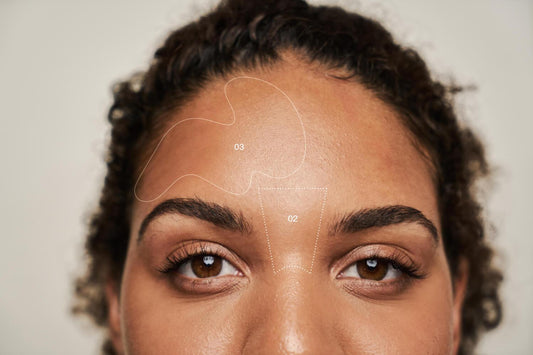 face mapping lines on woman's face