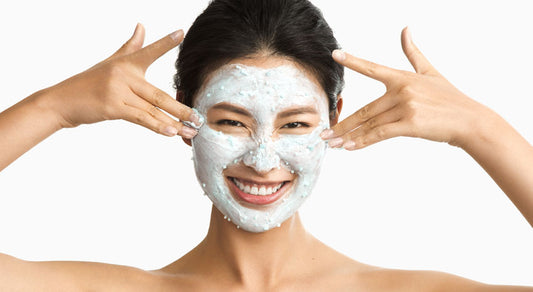 women smiling with face mask