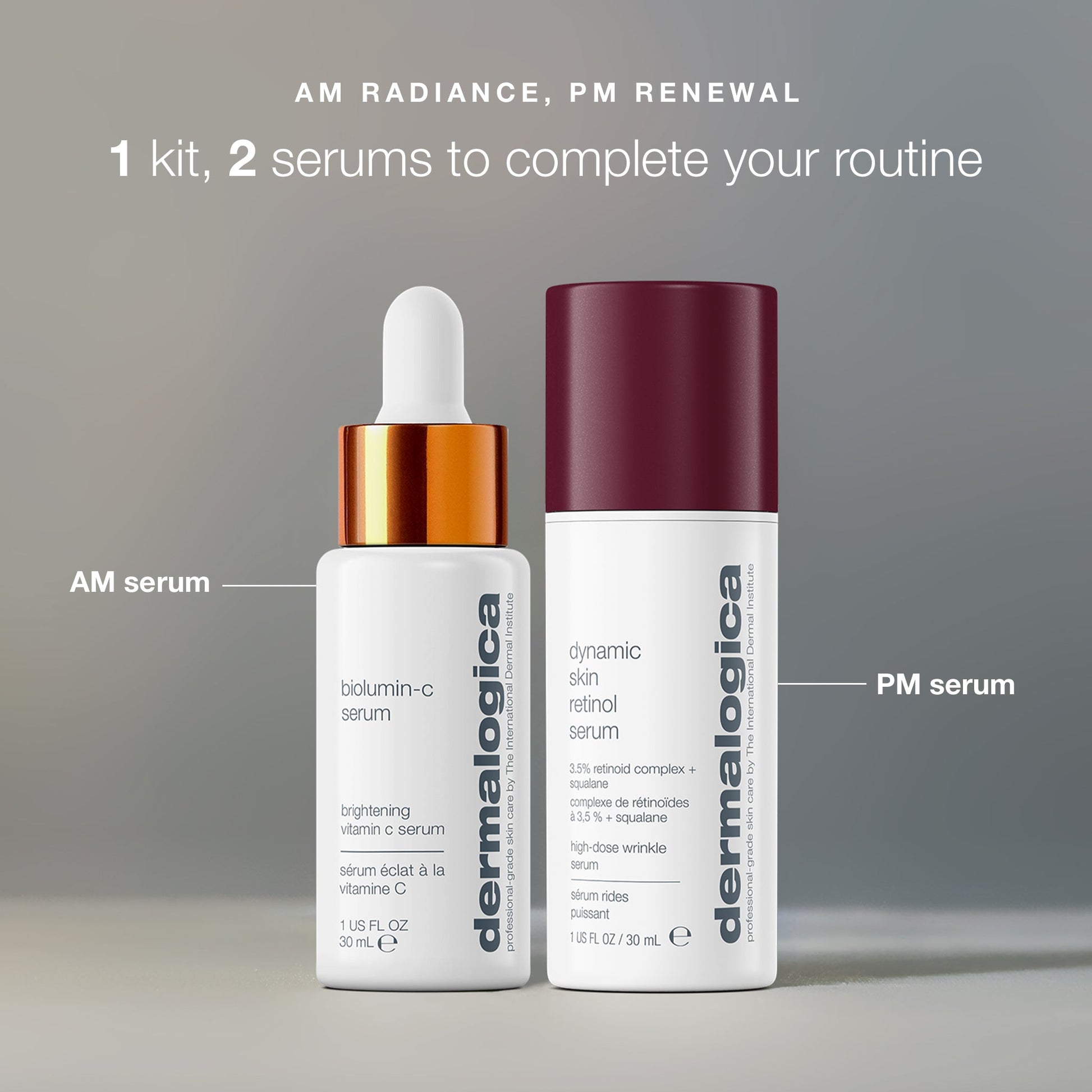 am radiance + pm renewal bottles