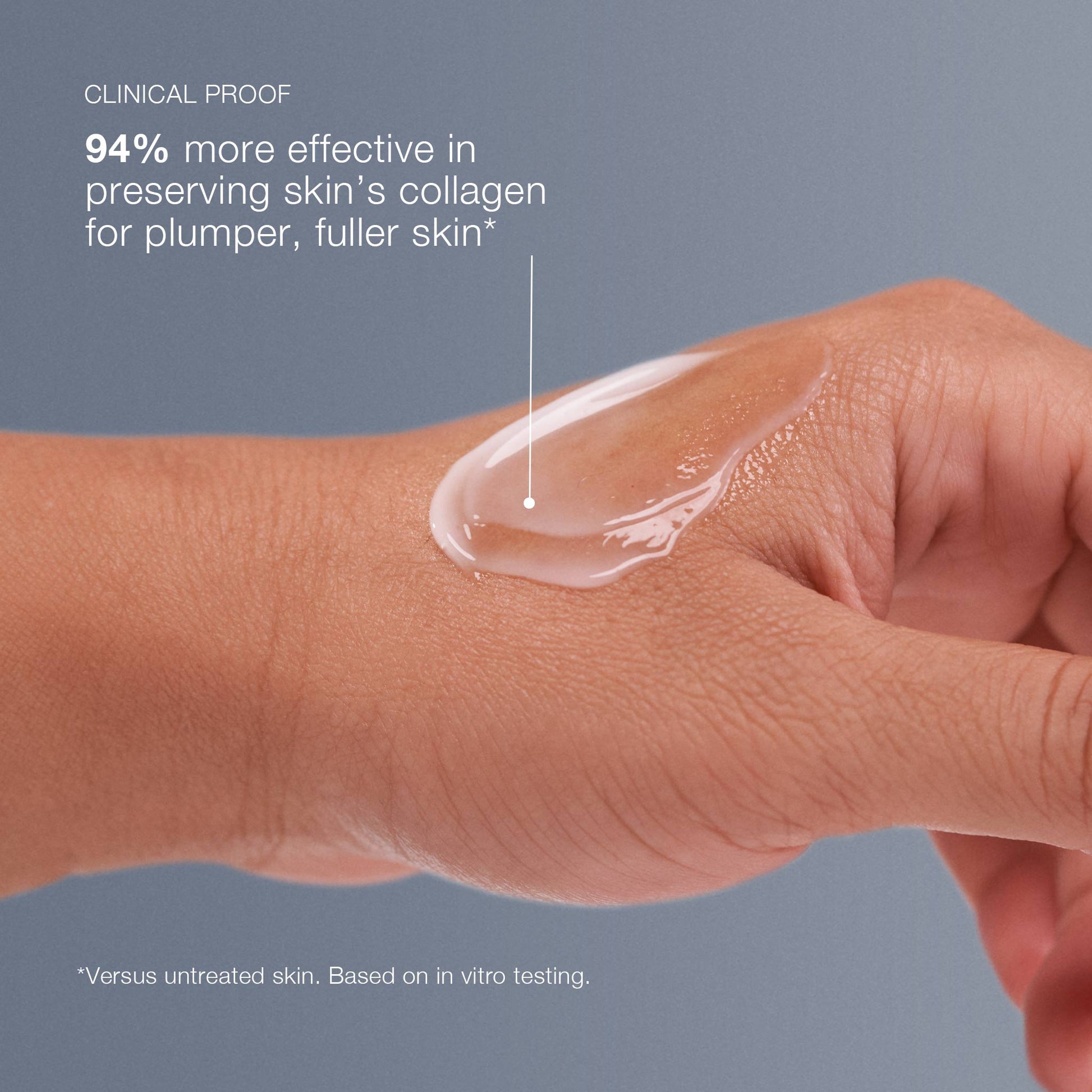 pro-collagen banking serum clinical proof swatch on hand