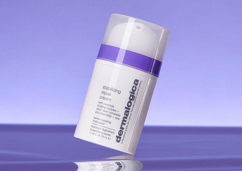 tilting stabilizing repair cream with purple background - mobile
