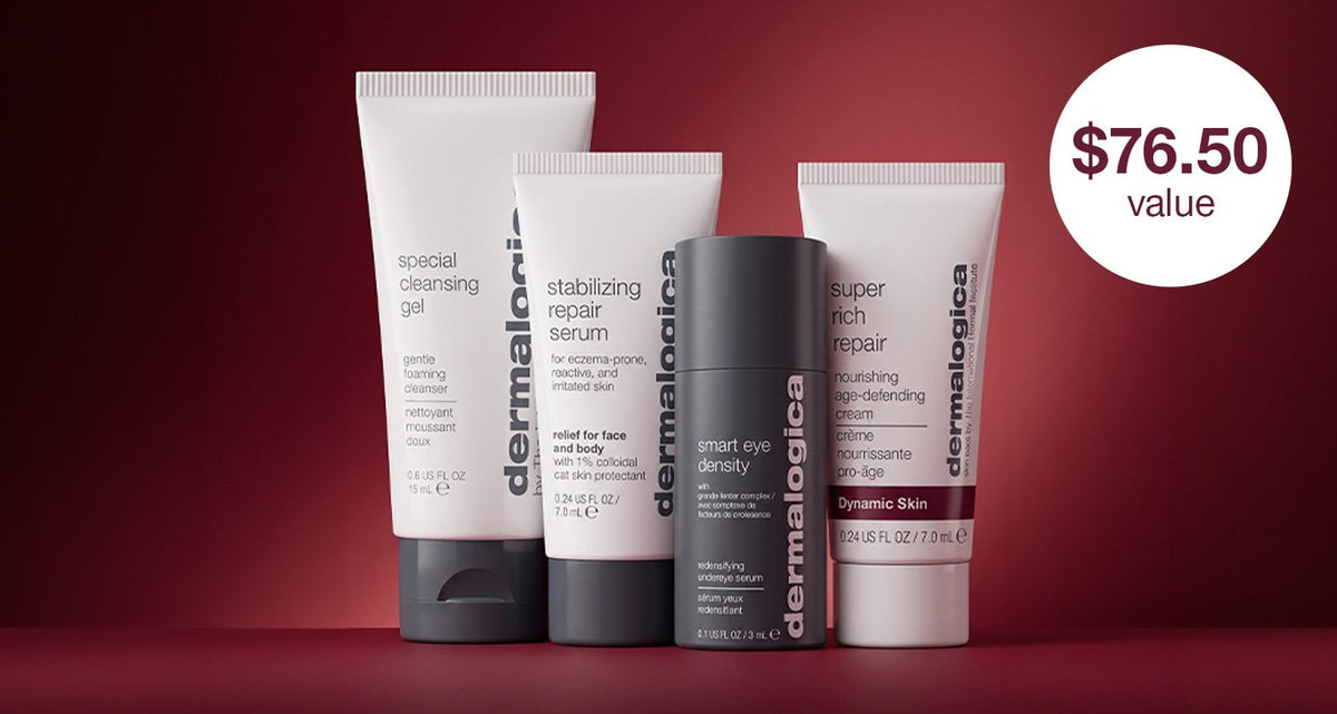 special cleansing gel, stabilizing repar serum, smart eye density, and super rich repair minis