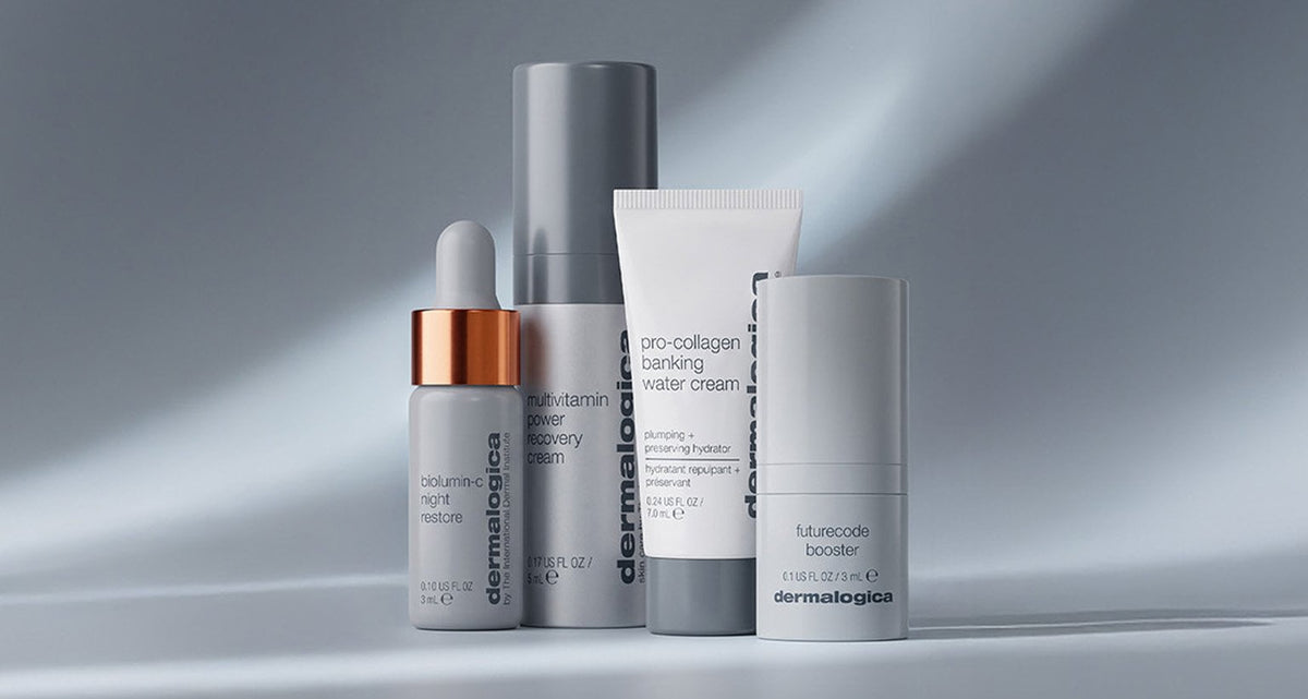 biolumin-c night restore, multivitamin power recovery cream, pro-collagen banking water cream, and futurecode booster minis