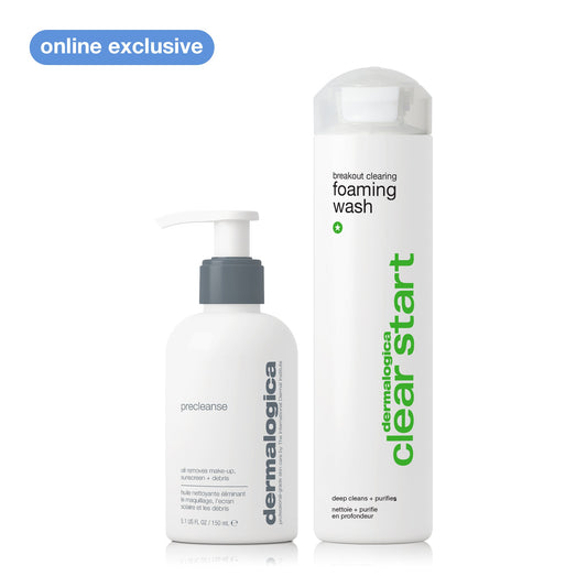 acne clearing double cleanse set kit contents