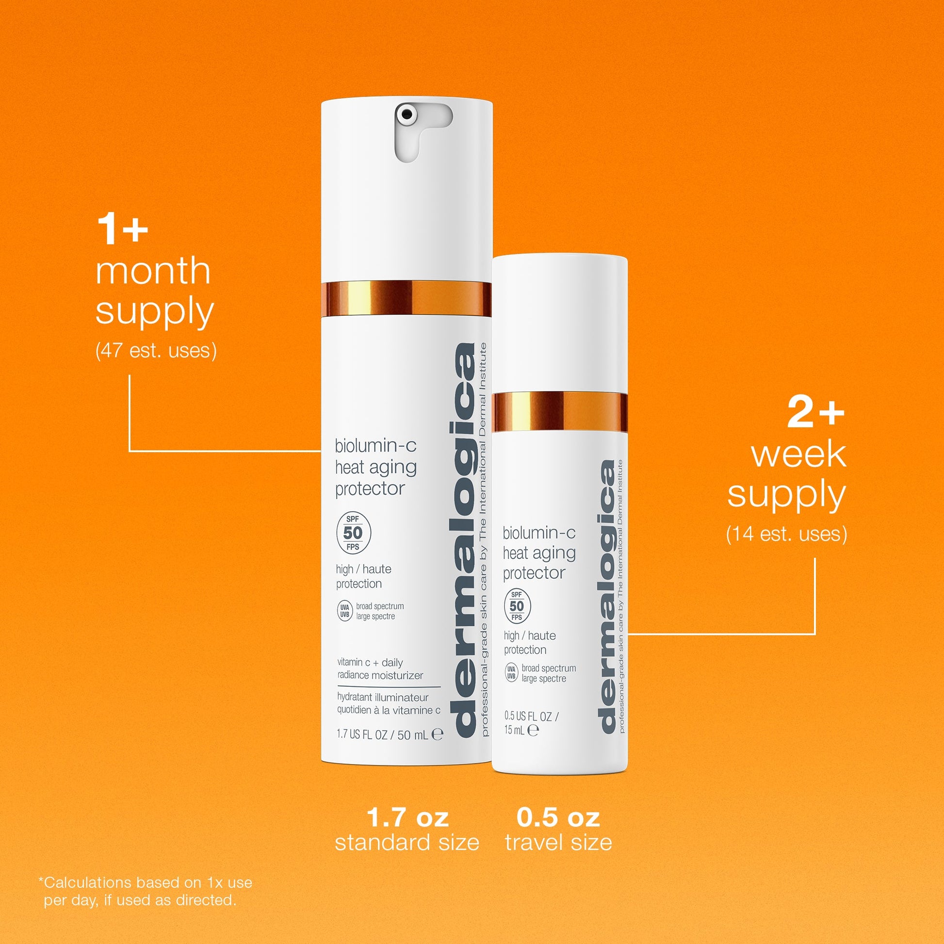 biolumin-c heat aging protector spf50 number of uses