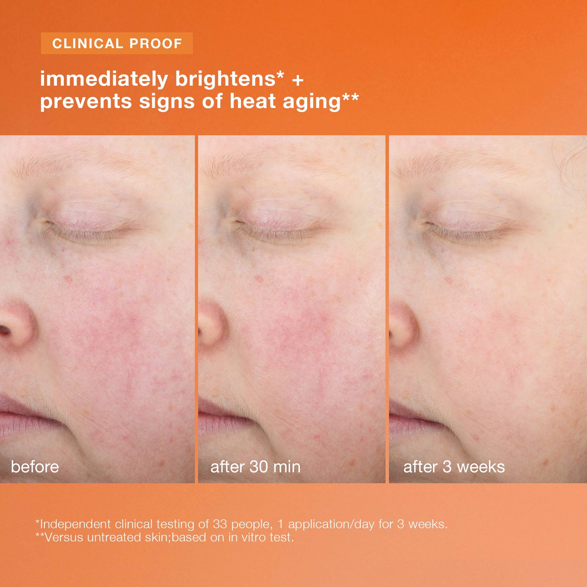 biolumin-c heat aging protector spf50 before and after