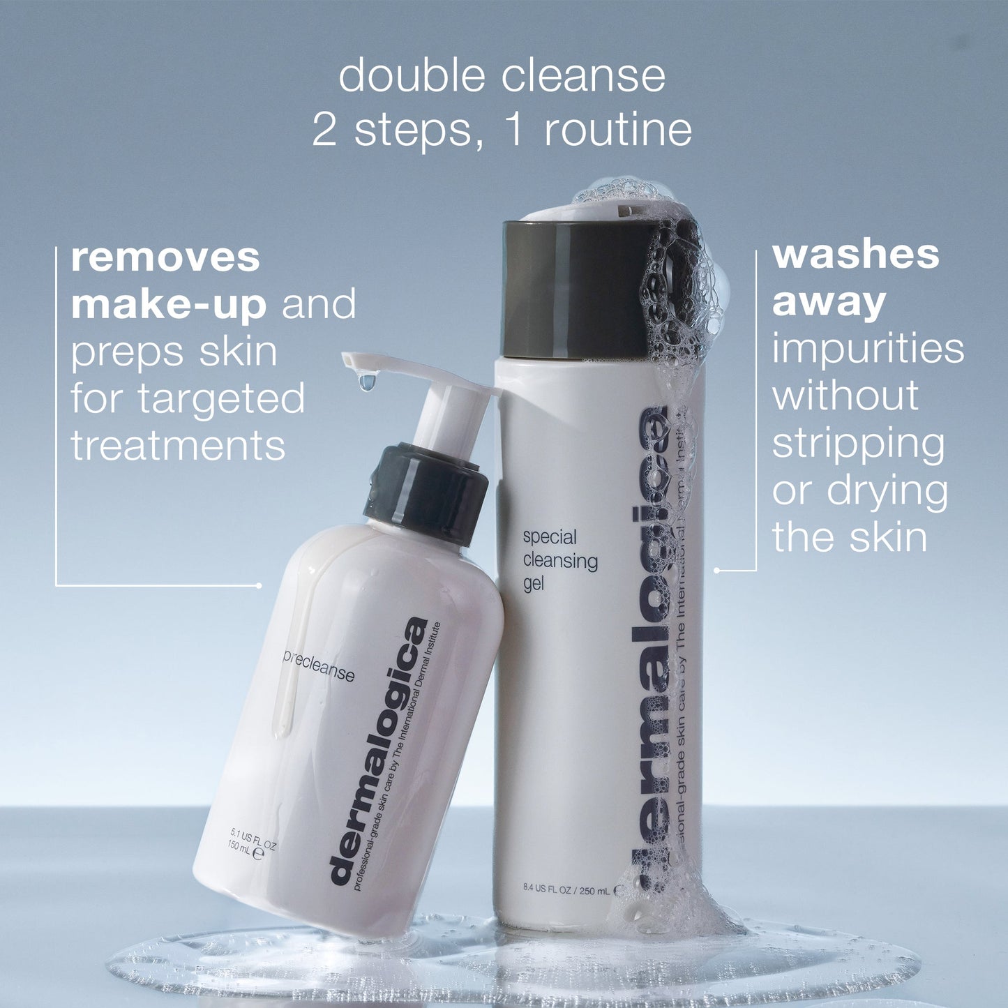 double cleanse set 2 steps, 1 routine 