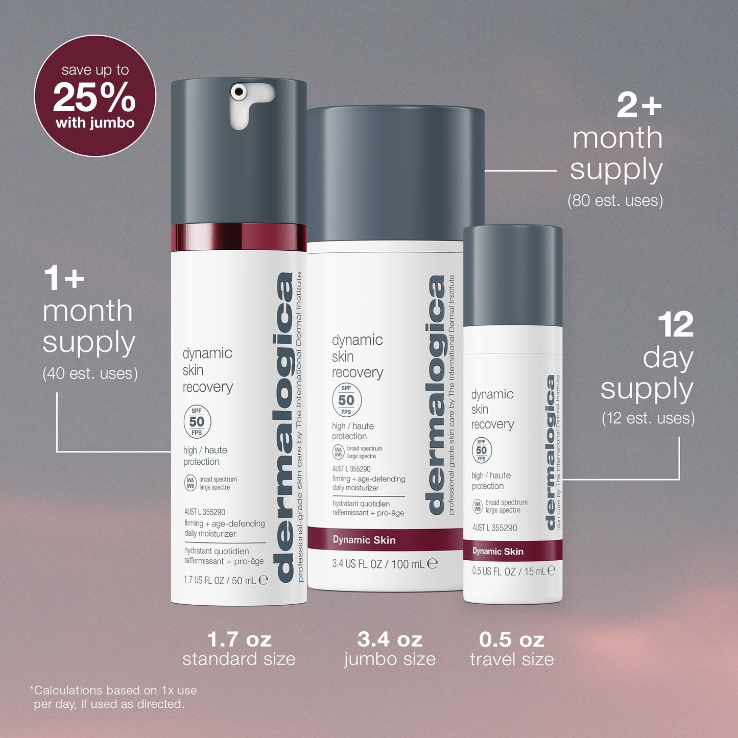 dynamic skin recovery spf50 moisturizer number of uses 