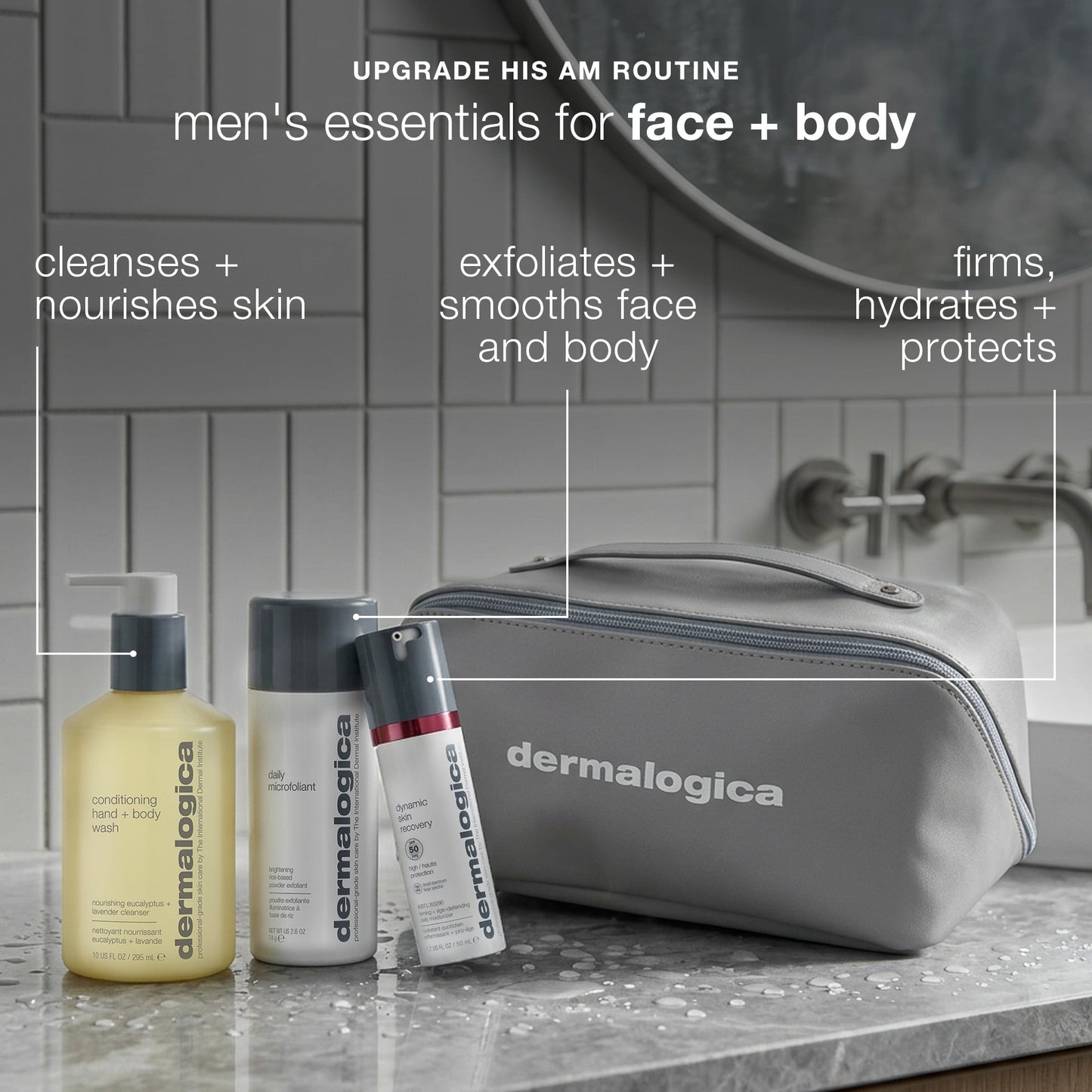 men's face + body set upgrade his am routine 