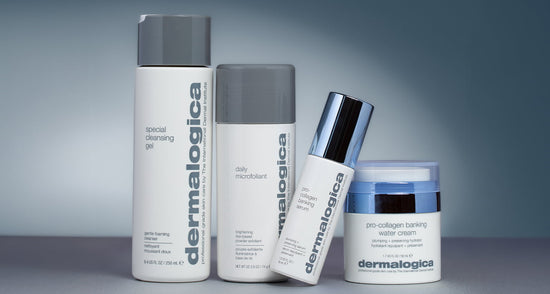 special cleansing gel, daily microfoliant, pro-collagen banking serum, pro-collagen banking water cream