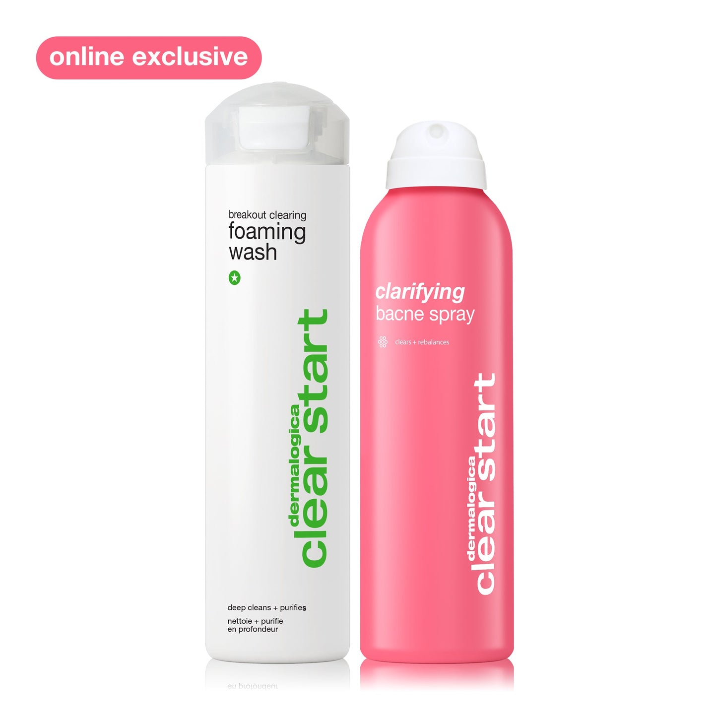 breakout clearing foaming wash and clarifying bacne spray 
