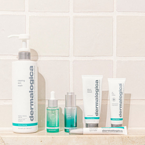 active clearing products in bathroom
