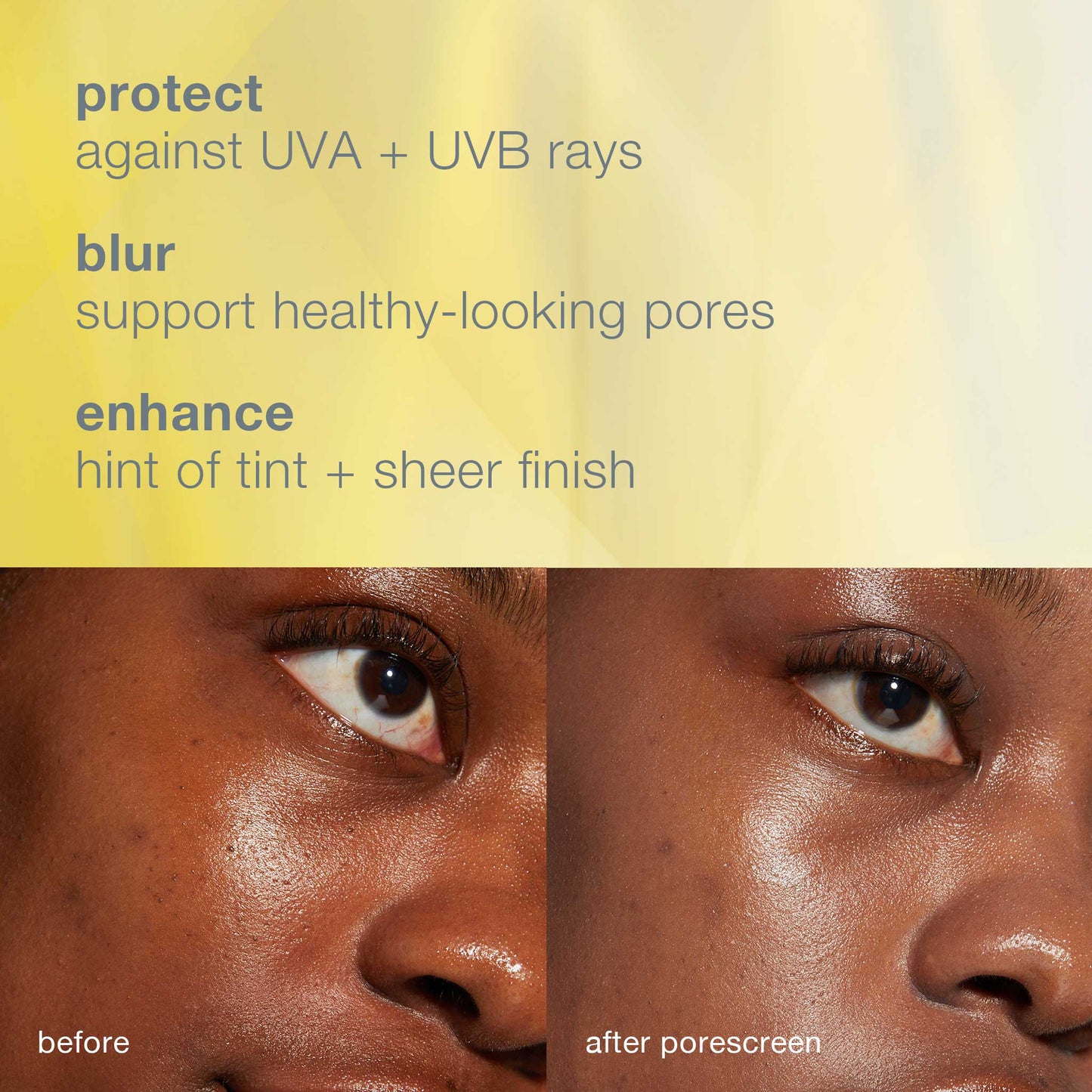 porescreen spf40 benefits and before and after