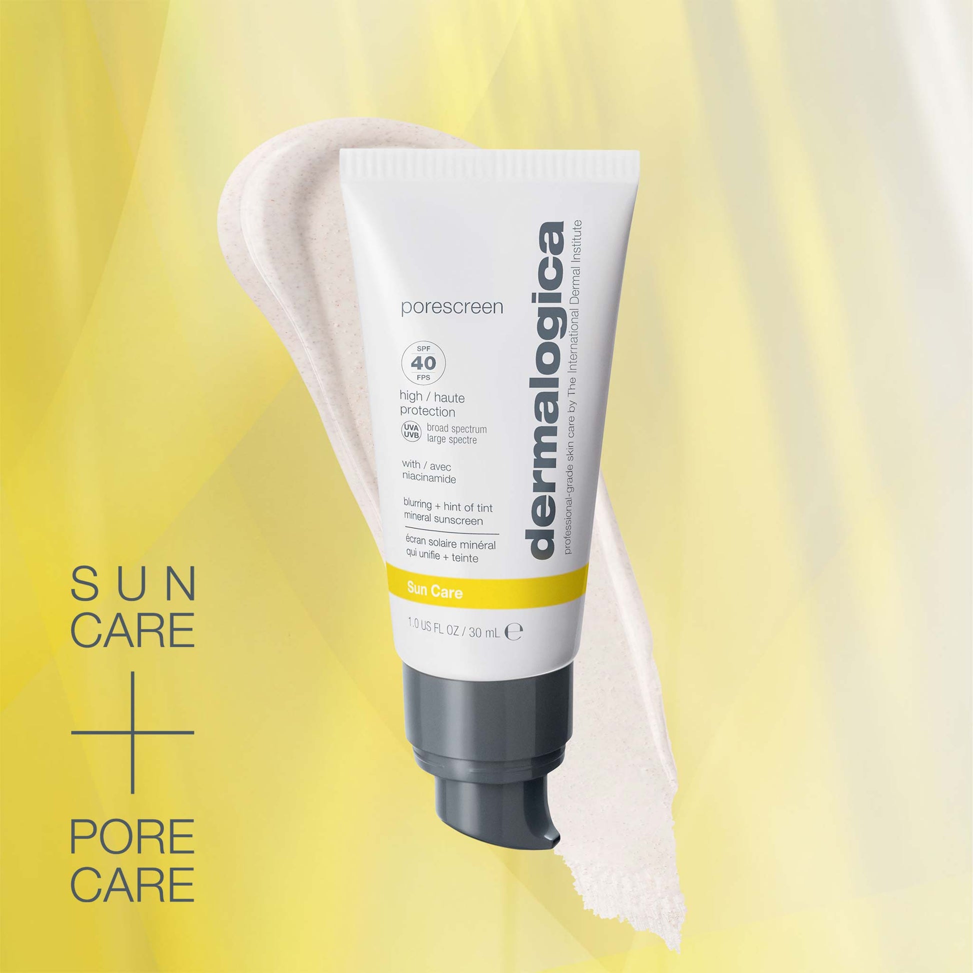 porescreen spf40 hero image sun care + pore care