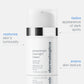 Dermalogica powerbright overnight cream bottle with text highlighting product benefits on a white background