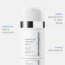 Dermalogica powerbright overnight cream bottle with text highlighting product benefits on a white background