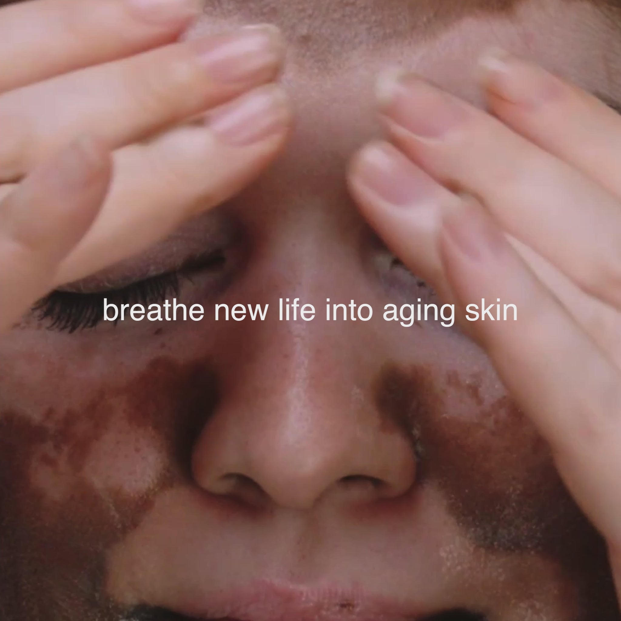 Text: breathe new life into aging skin. Three women applying Phyto Nature Oxygen Cream onto face. 
